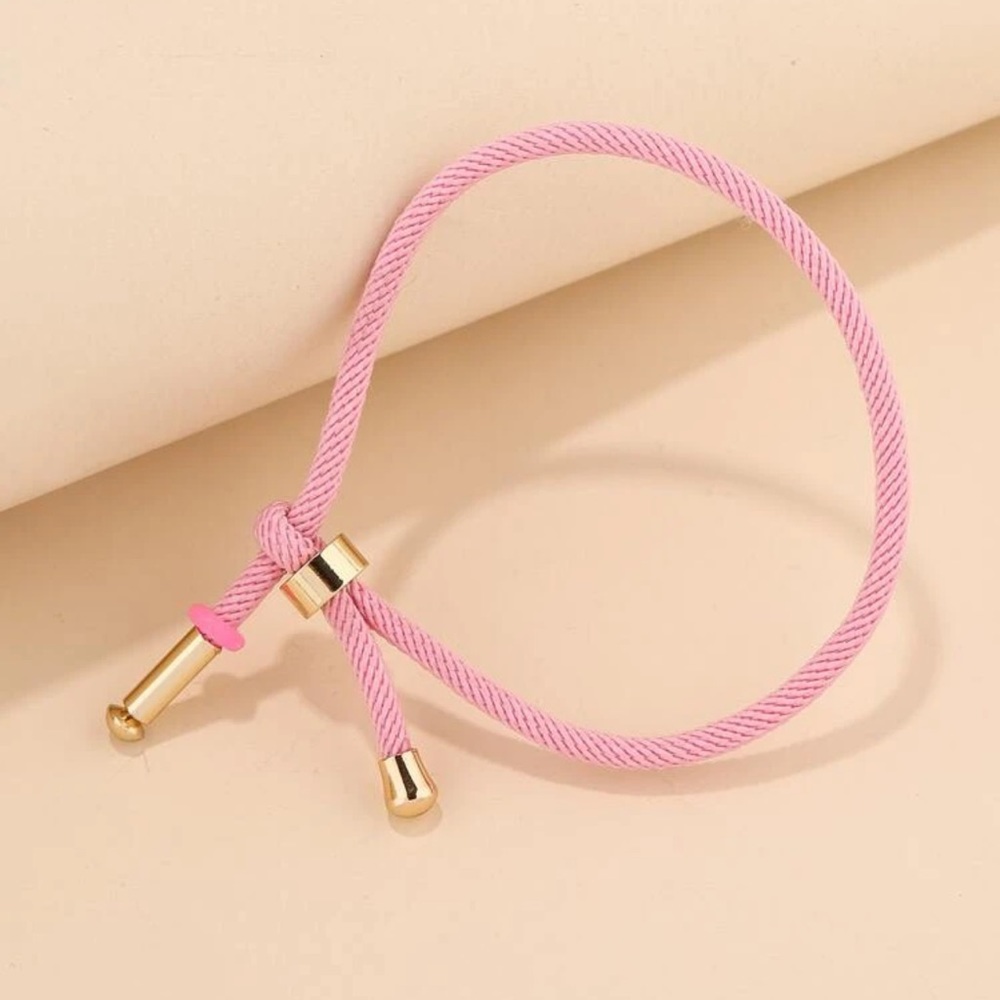 💕 Awesome Pastel Pink Metallic Adjustable Minimalist Bracelet 💕